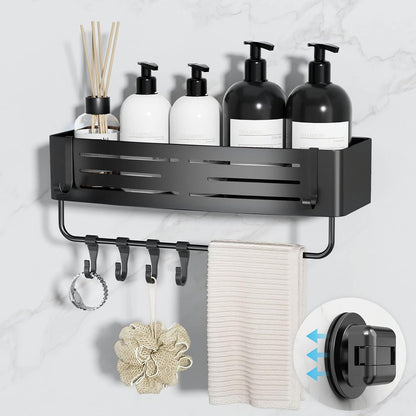 Suction Cup Shower Caddy, Shower Shelf, Bathroom Organizer, Black1
