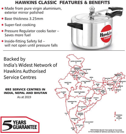 Aluminium 5 Litre Classic Pressure Cooker, Best Inner Lid Cooker, Silver (Cl50)3