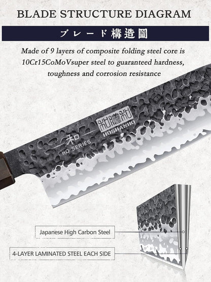 7" Santoku Knife, Japanese High Carbon Steel Kitchen Chef Knife2