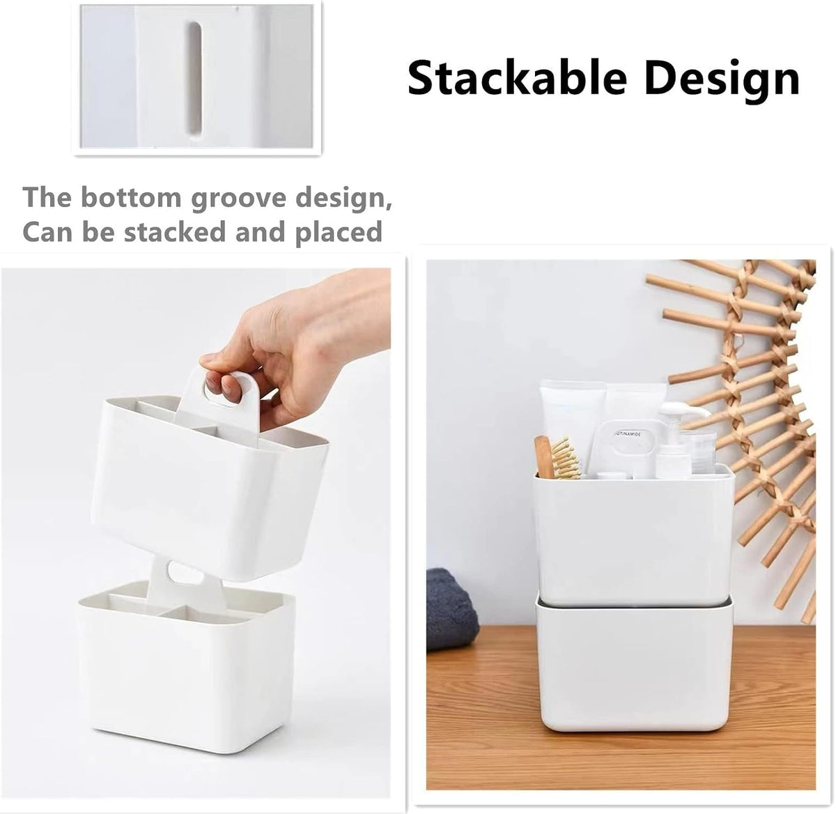 2-pack-plastic-shower-caddy-portable-portable-basket-with-handle-storage-organizer-stackable-5-compartments-9-76-x-6-x-6-7-white