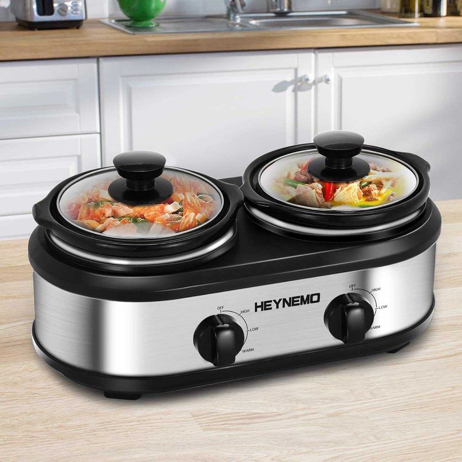 double-slow-cooker-buffet-servers-and-warmers-dual-2-pot-slow-cooker-food-warmer-adjustable-temp-dishwasher-safe-removable-ceramic-pot-glass-lid-2-x-1-25-qt-portable-small-crock-cooker
