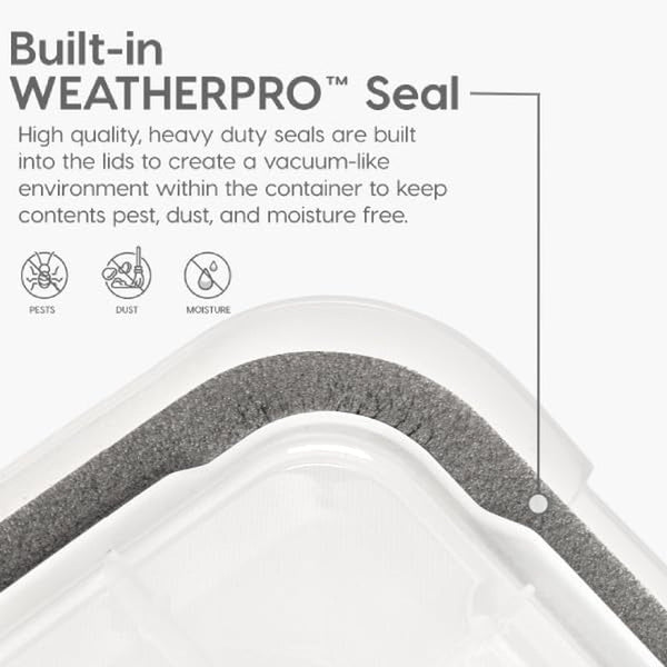 2 Pack Weatherpro Plastic Storage Bins with Lids, 74 Qt, Black5