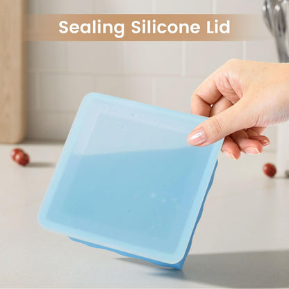 Silicone Freezer Tray for Soup Ice Cubes: 2-Cup Freezing Trays with Lid for Meal Prep - 4Pack Silicon Soup Portion Freeze Tray Make Stock Souped Ice Cube4