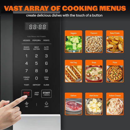 Empava 1.7 Cu.Ft. Over-The-Range Microwave, 1000W, Silver, EMPV-30OTR01 | Sensor Cooking, Auto Menus, 2-Speed 300 CFM Venting Fan, 10 Power Levels, Turntable Function, Bright Cooktop LED Lighting4