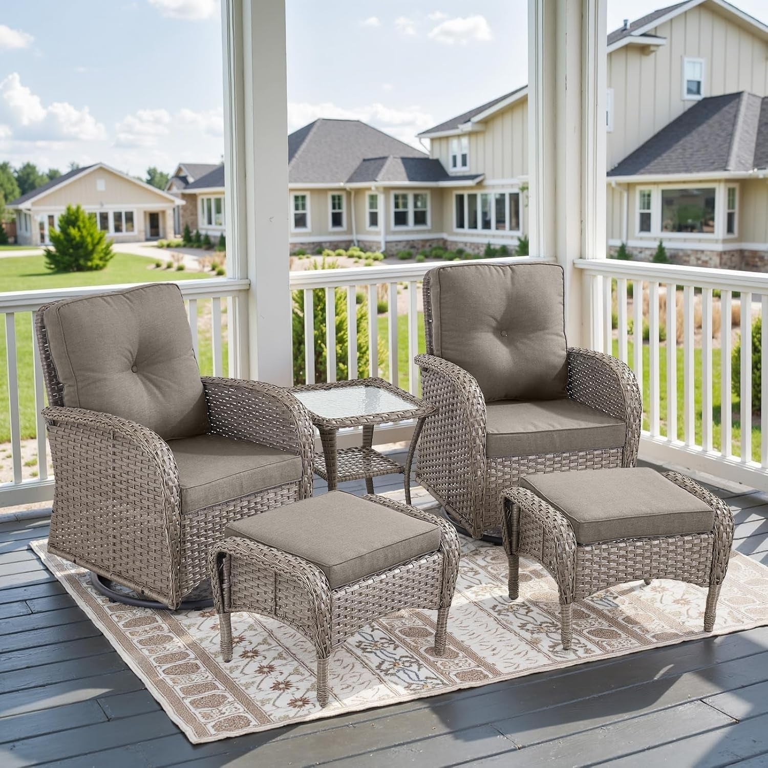 5-piece-swivel-rocker-glider-outdoor-chairs-set-of-2-with-ottoman-and-glass-side-table-patio-bistro-furniture-set-comfort-high-back-wicker-patio-conversation-set-for-deck-porch-sunroom