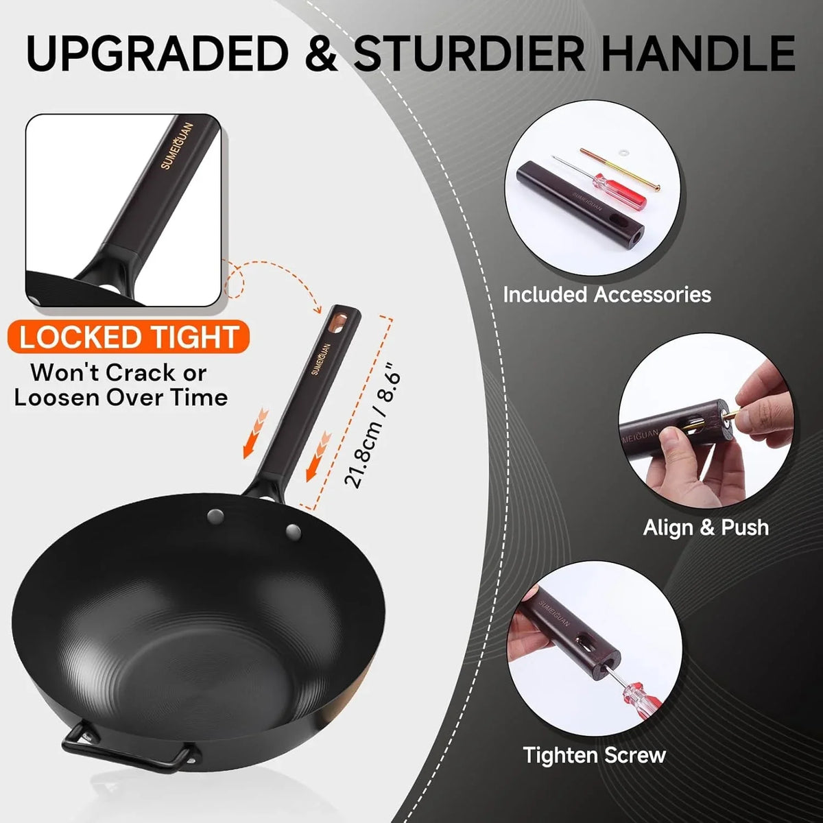 13-5-carbon-steel-wok-pan-pre-seasoned-flat-bottom-woks-stir-fry-pans-chinese-cookware-with-lid-spatula-for-pan-fry-stir-fry-steam-bbq-camping-compatible-with-induction-gas