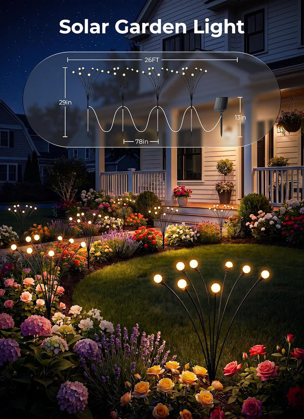 Solar Lights Outdoor,4Pack 32LED Solar Garden Lights Warm White2
