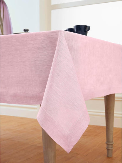 100% Pure Linen Tablecloth Pink Rectangular, Athena 60 X 90 In3