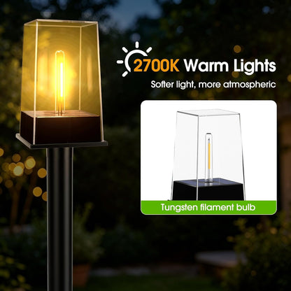 Solar Pathway Lights Outdoor 8 Pack, Solar Garden Lights Warm White 4 Lighting Modes, Solar Path Lights Auto On/Off, Landscape Lighting for Yard Walkway Driveway Patio Lawn Decor5