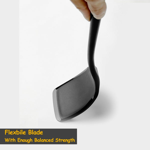 Silicone Spatula Set,600°F Heat Resistant Solid Turner, 2Pc Black4