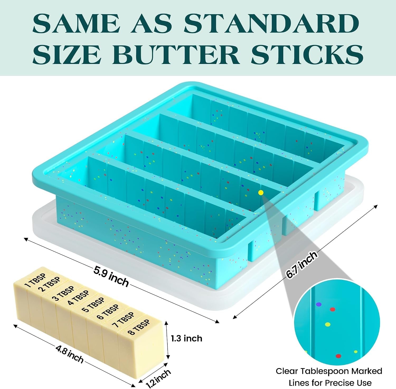 butter-mold-with-stainless-steel-frame-bpa-free-nonstick-butter-mold-for-homemade-butter-with-lid-fits-4-oz-standard-butter-stick-size-aque-1-pc
