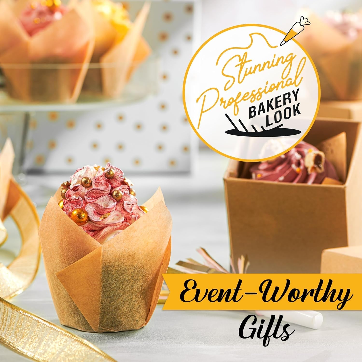 tulip-cupcake-liners-muffin-liners-for-baking-by-200pcs-of-parchment-paper-cups-wrappers-perfect-size-sturdy-greaseproof-easy-to-use-wedding-decor-natural-brown