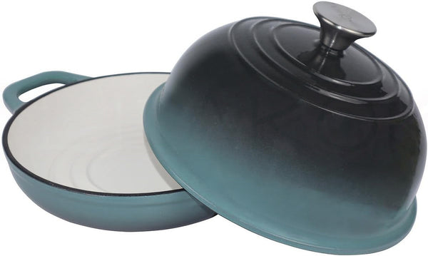 Dutch Oven for Bread Baking, Enameled Cast Iron Dutch Oven Pot with Lid, Bread Oven for Sourdough Bread Baking, Cast Iron Bread Pan, 5 Qt Cyan2