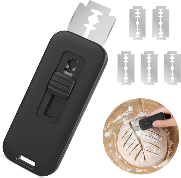 Upgraded Magnetic Bread Lame Cutter, Sourdough Scoring Tool for Artisan Bread Making, Professional Dough Slashing & Bread Cutting Knife with 5 Replaceable Razor Blades4
