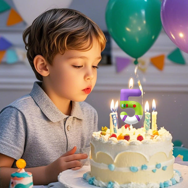 Green Birthday Candles, Number 2 Candle Themed Birthday Party Supplies, 2.4 Inch Birthday Candles for Cake Topper Party Decorations, Birthday Decorations for Boys Girls (Number 2)6