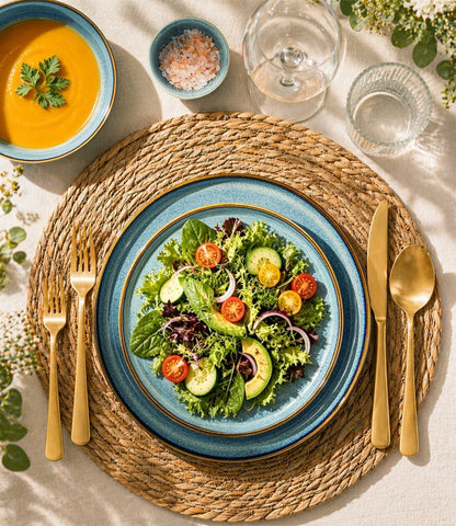 Dinnerware Sets for 8, 24 Pieces Ceramic Plates and Bowls Set6