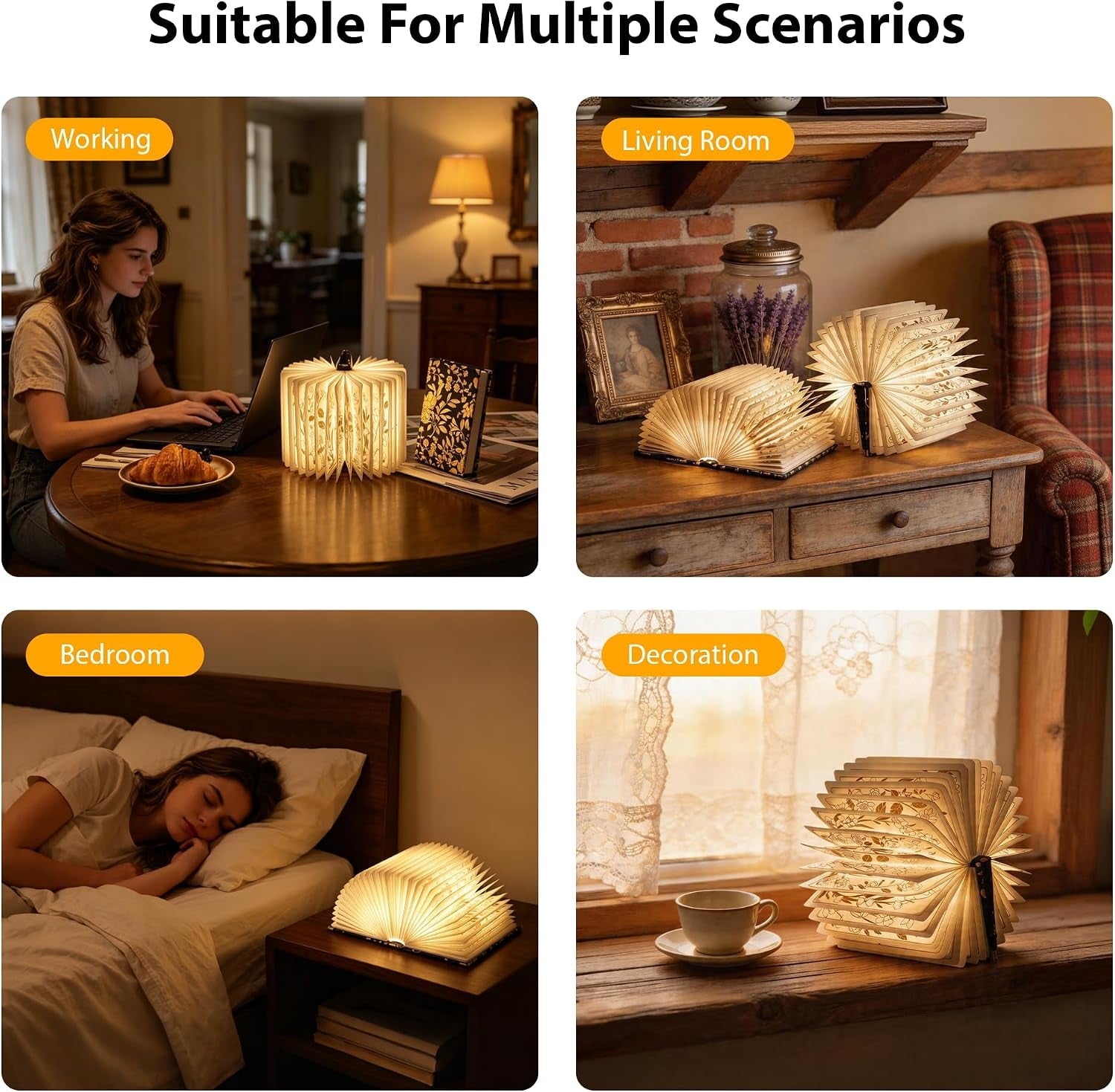 book-lover-gift-folding-book-lamp-decor-portable-print-book-light-1200mah-rechargeable-night-light-paper-desk-lamp-reading-bookshelf-lamp-gift-for-women-readers-christmas-black