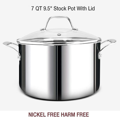 14-Piece Nickel Free Stainless Steel Cookware Set Whole-Clad 3-Ply - Mirror Polished Pots and Pans Set - Healthy Cookware Set with Steamer - Non-Toxic Induction Cookware Sets3