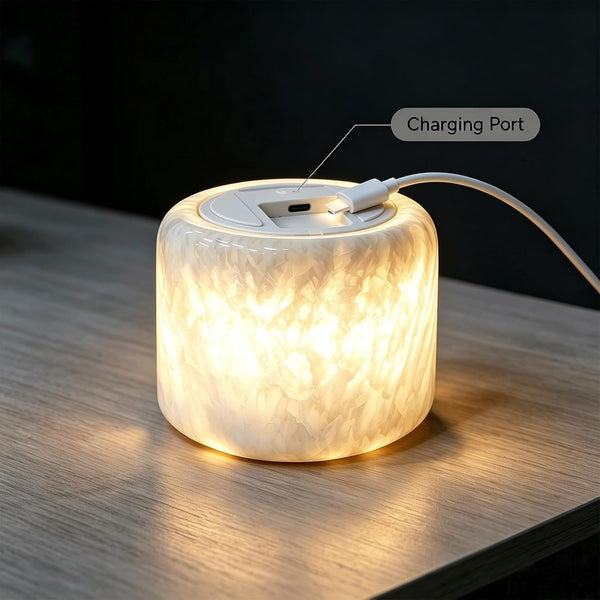 Natural Marble LED Desk Lamp Touch Control Rechargeable Dimmable5