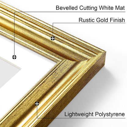 8X10 Picture Frames Set of 2, Vintage Photo Frames, Rustic Gold4