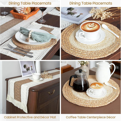 Placemats Set of 6 with 6 Pcs round Placemats and 6 Pcs Table Mats4
