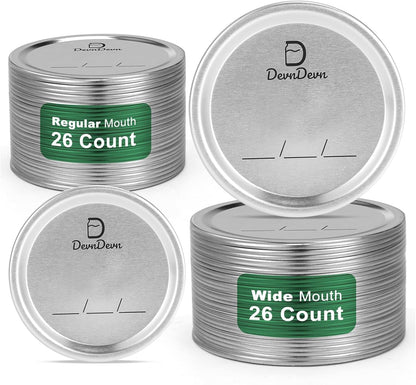 52 Pcs Canning Lids, Regular & Wide Mouth Mason Jar Lids Set, Canning Jar Lids for Ball & Kerr, Redefining Leak-Proof with Perfect Airtight Seal, Compatible with Electric Vacuum Sealers1