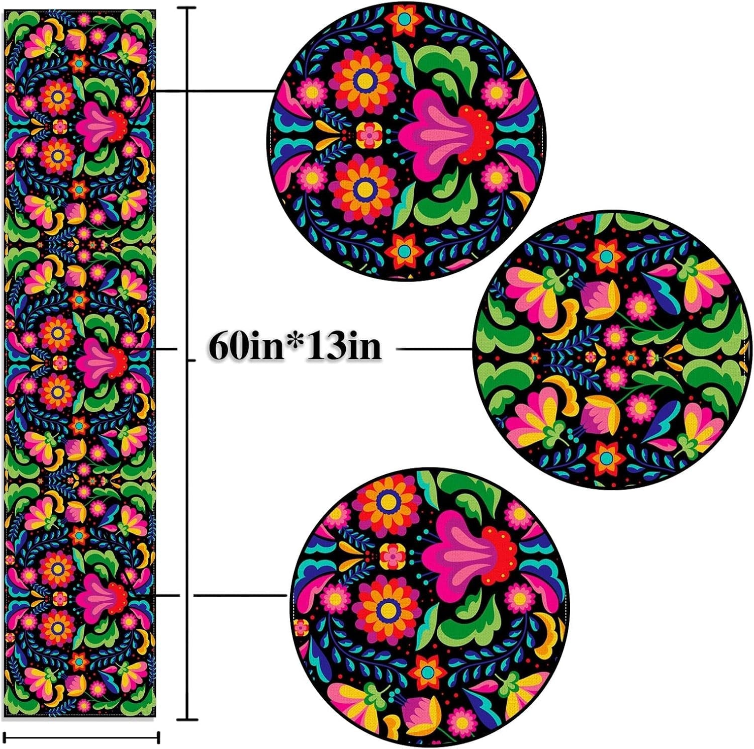 mexican-table-runner-for-day-of-the-dead-fiesta-dia-de-los-muertos-rustic-linen-home-dining-room-kitchen-table-decorations-13-x-60-black
