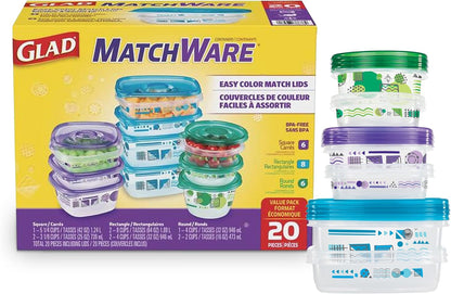 ware Matchware Food Storage Containers, 20 Piece Variety Pack1