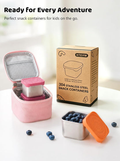 6 Pack Stainless Steel Snack Containers for Kids, 6 Oz Food Container7