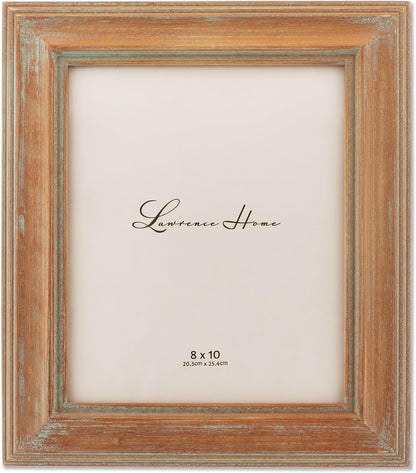 8X10 Weathered Wood with Verdigris Wash Picture Frame, Brown1
