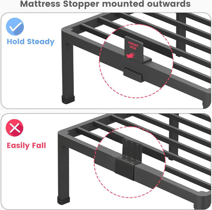 18 Inch King Size Metal Platform Bed Frame with round Corners Leg8