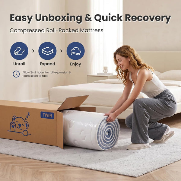 King Mattress, 12 Inch Cooling Gel Memory Foam King Size Hybrid Mattress for Cool Night Sleep, 5-Zone Ergo Support for Pressure Relief, Medium Plush Feel, Certipur-Us Certified8