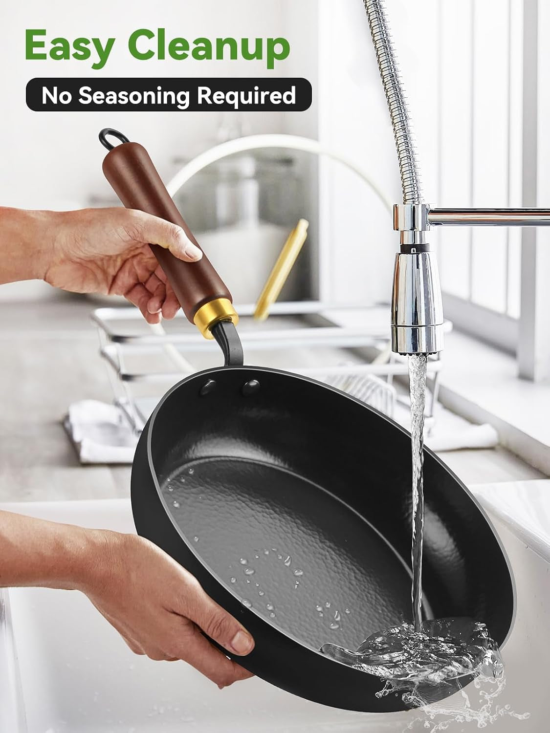 carbon-steel-skillet-11-inch-nonstick-frying-pan-season-free-enameled-carbon-steel-pan-stay-cool-wooden-handle-non-toxic-ptfe-pfoa-free-oven-safe