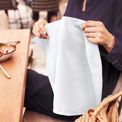 [24 Pack, White] Cloth Napkins 17X17 Inches, 100% Polyester | Hemmed Edges, Washable and Reusable Ideal for Parties, Weddings and Dinners4