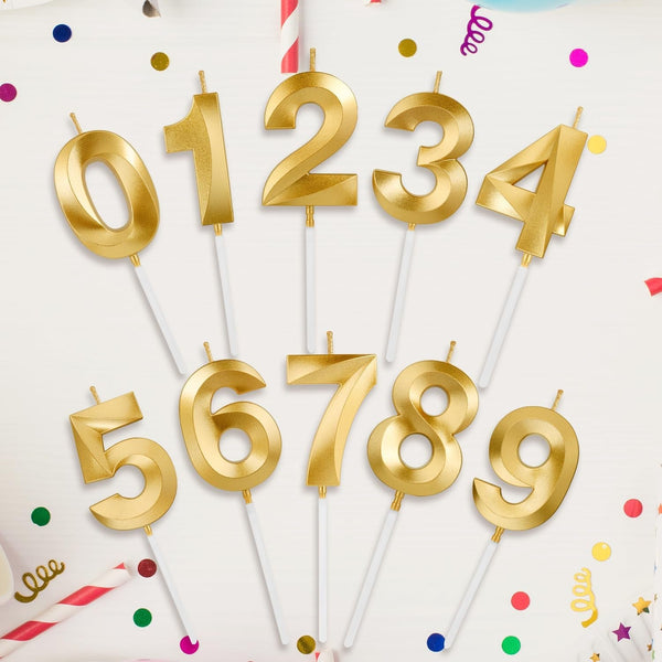 Birthday Candles, 1.96 Inch Number 12 Happy Birthday Candles, Number Candles Decoration for Birthday Party and Anniversary Celebration(Champagne Gold)6