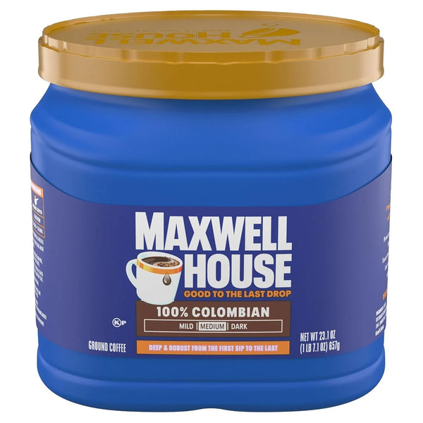 Ground Coffee, 100% Colombian, 23.1 Oz Canister | 100% Colombian Coffee, Deep & Robust, Smooth & Full-Bodied, Rich Aroma, Roasted in the USA since 1892, Certified Kosher3