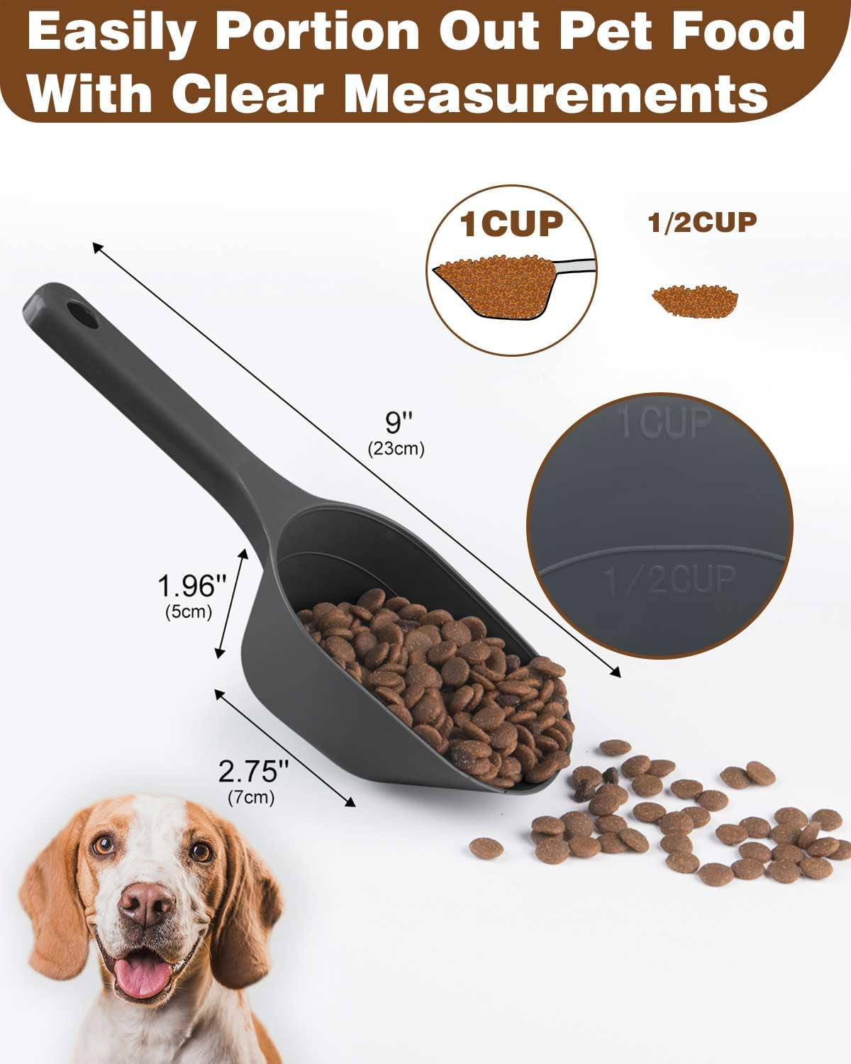 2pack-dog-cat-food-scoop-measuring-cup-1-cup-plastic-pet-food-scoop-black