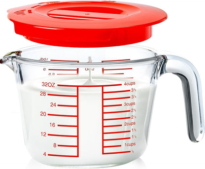 4-Cup High Borosilicate Glass Measuring Cup with Lid for Kitchen1