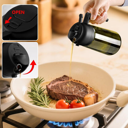 Olive Oil Sprayer for Cooking 16Oz/470Ml | Glass Light-Proof Oil Pourer for Kitchen with Stickers for Air Fryer, Cooking, Salad, BBQ with Stickers4