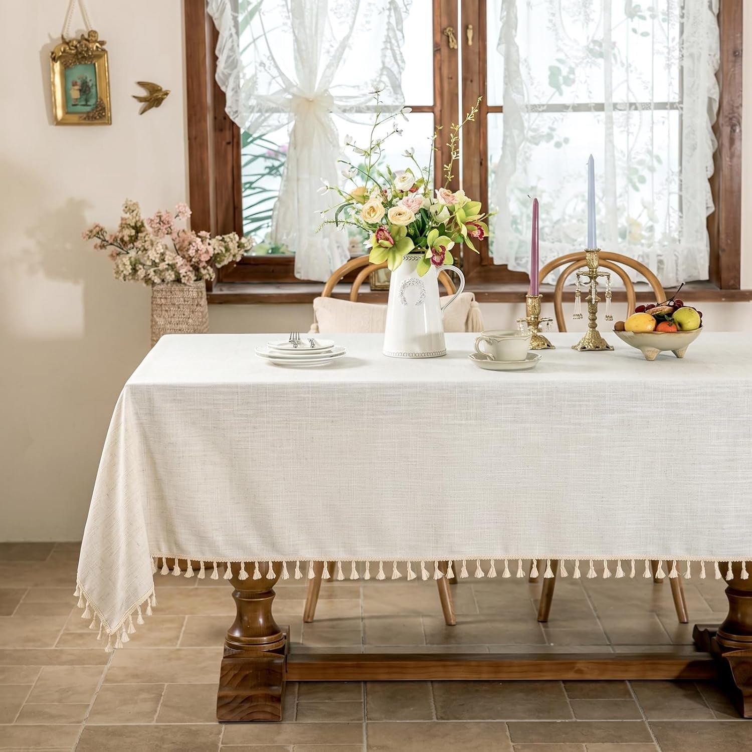 off-white-rectangle-tablecloth-with-tassels-55x75-inch