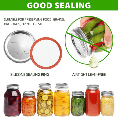 56PCS Canning Lids with Rings for Mason Regular Mouth 70Mm | 28 Lids + 28 Rings, Food Grade Material, for Canning Food Fruits DIY3