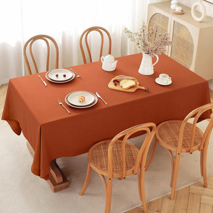 100% Pure French Linen Tablecloth(Caramel, Square-55X55 Inch)2