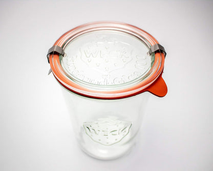 Weck Canning Jars 743 - Weck Mold Jar Made of Transparent Glass - Eco-Friendly - Food Storage Container with Lid Airtight - 3/4 Liter Tall 1 Jar with Lid and Rubber Gasket4