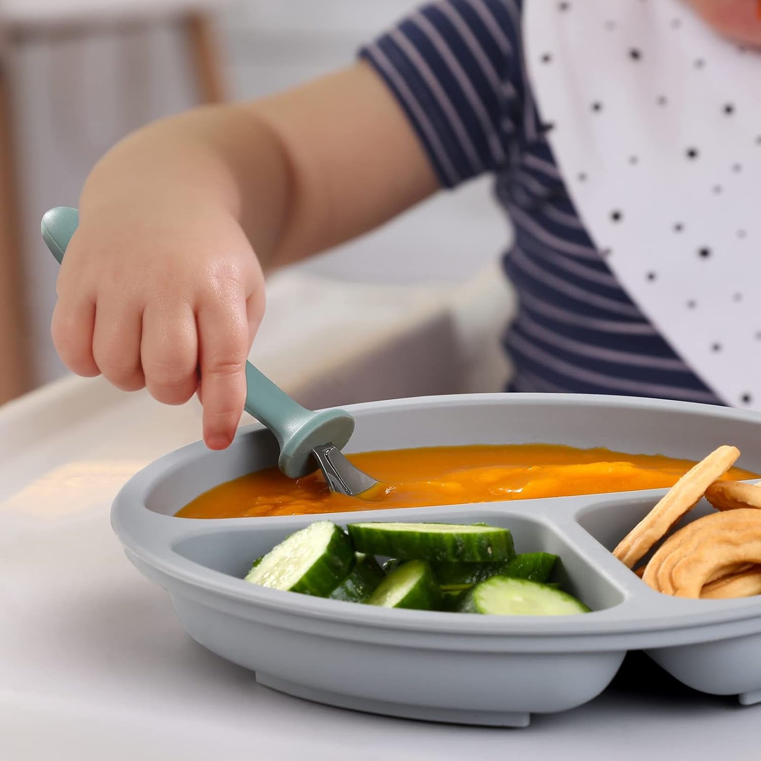 6-pieces-toddler-utensils-kids-silverware-set-with-silicone-handle-children-safe-spoons-and-forks-18-8-stainless-steel-food-grade-silicone-dishwasher-safe