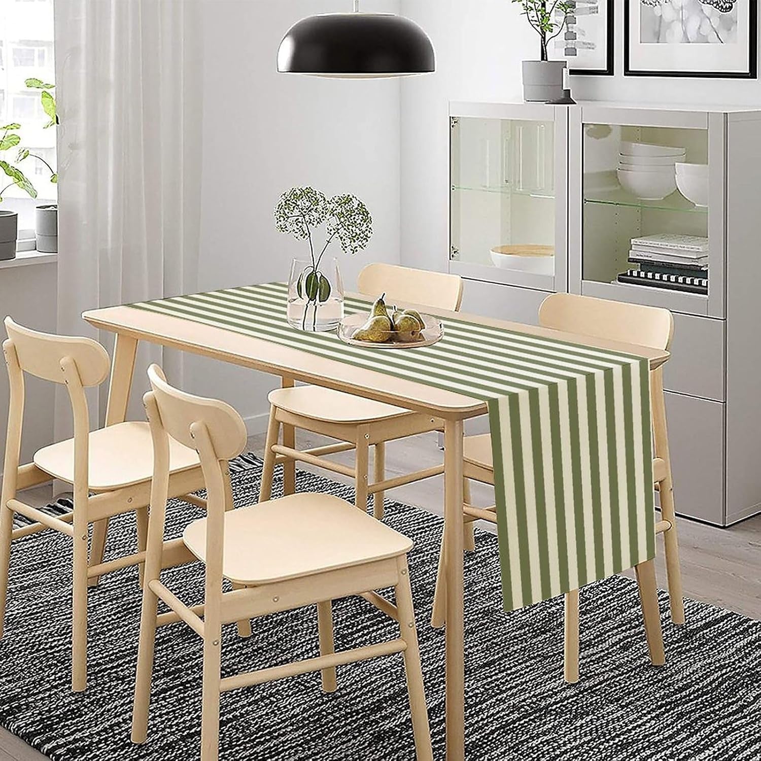 sage-green-and-white-striped-table-runner-vertical-stripe-modern-farmhouse-geometric-kitchen-dinner-runner-for-indoor-home-living-room-party-dining-table-decoration-13x60