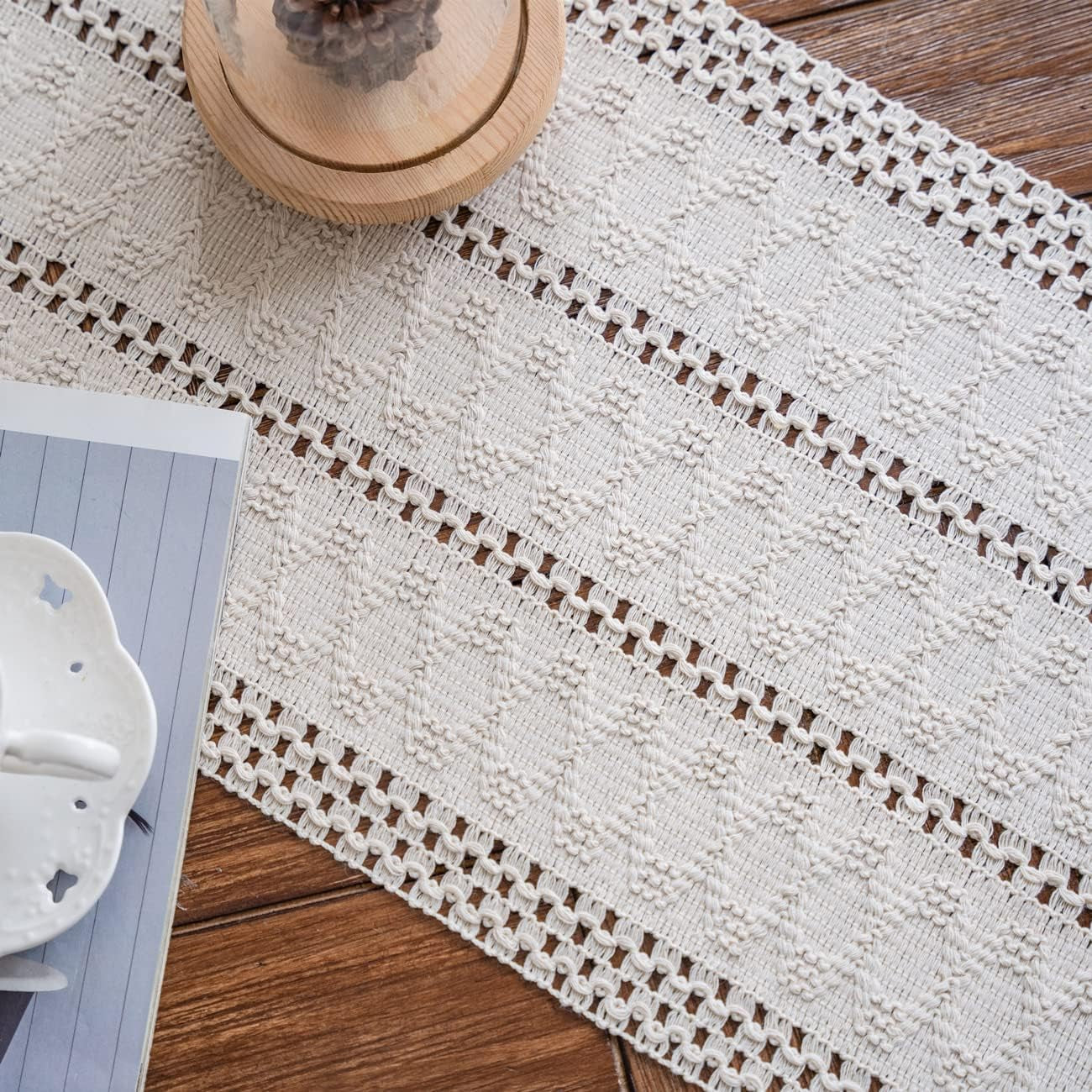 macrame-table-runner-cream-beige-boho-table-runners-with-tassels-12x71in