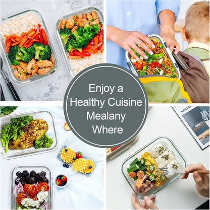 10 PACK 22 OZ Glass Meal Prep Containers Set with Lids, Grey6