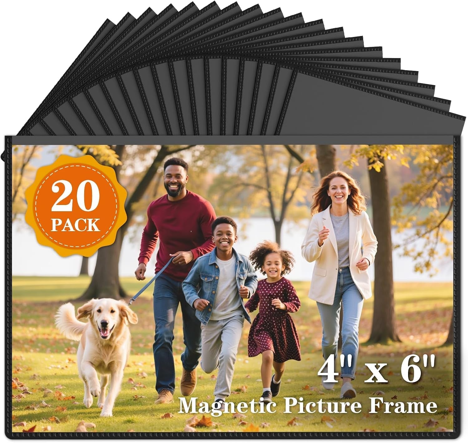 20-pack-magnetic-picture-frames-for-refrigerator-4x6-inch-black