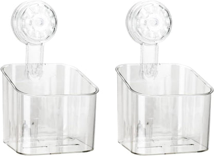 2 Pcs Shower Caddy, Clear Suction Cup Shower Shelves for Bathroom, Kitchen1