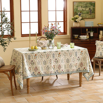 Designer Vintage Square Linen Tablecloth,55"X55"-Serenity B9